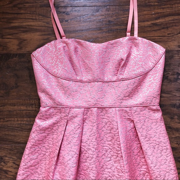 BCBGMaxAzria • pink silver metallic cocktail dress - Picture 3 of 7